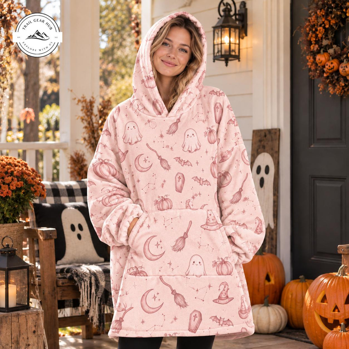 Cute Pink Spooky Season Snug Hoodie TN11