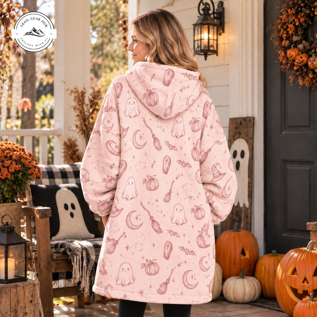 Cute Pink Spooky Season Snug Hoodie TN11