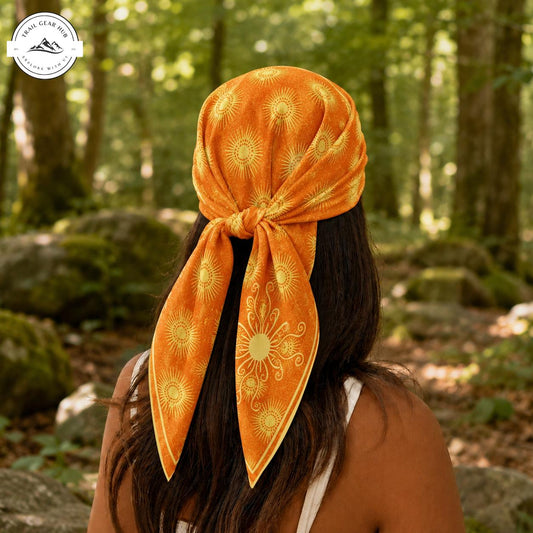 Orange Sun Mandala Satin Square Scarf TN08