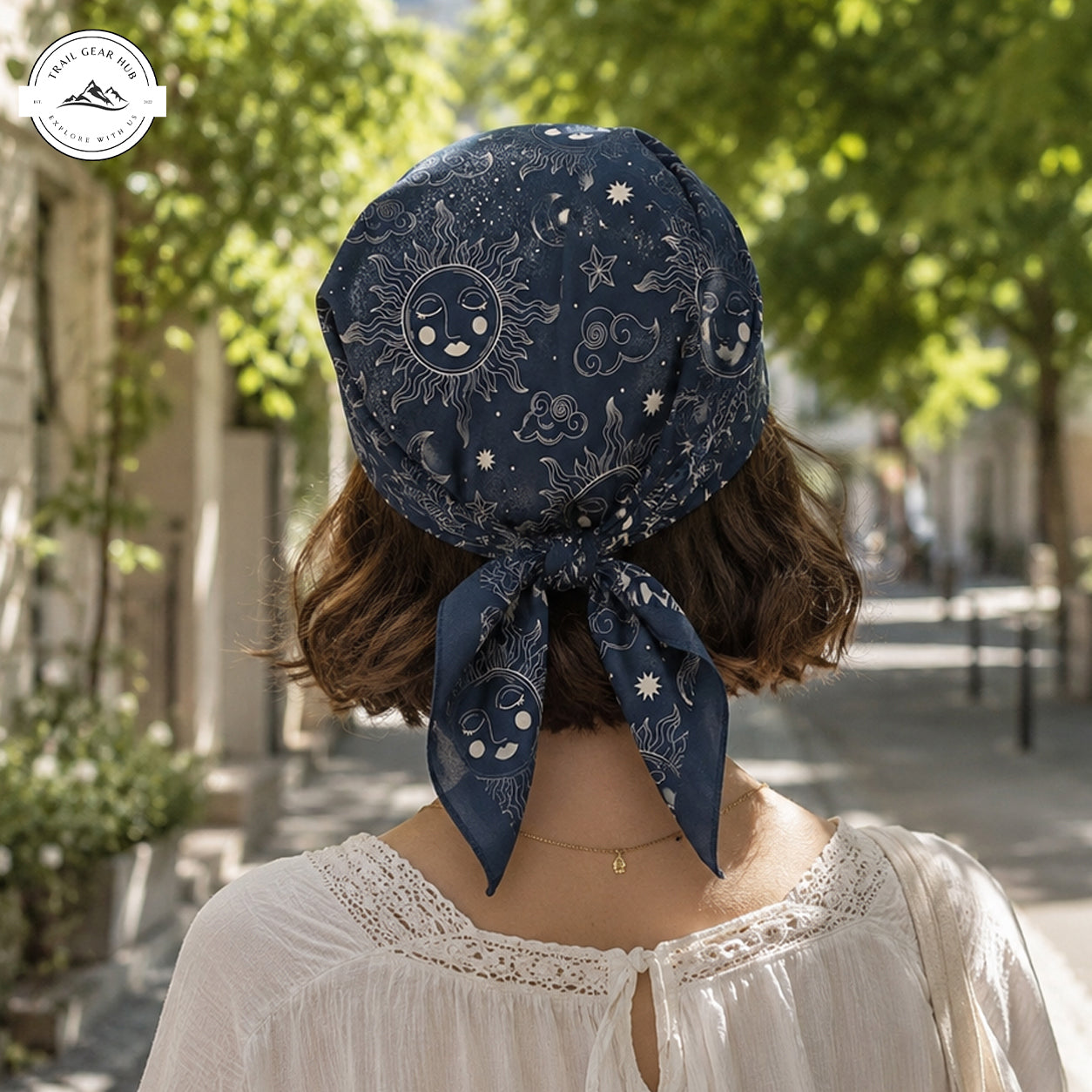 Celestial Sun and Moon Satin Square Scarf TN11SSBD