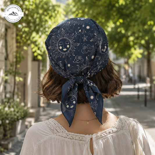 Celestial Sun and Moon Satin Square Scarf TN11SSBD