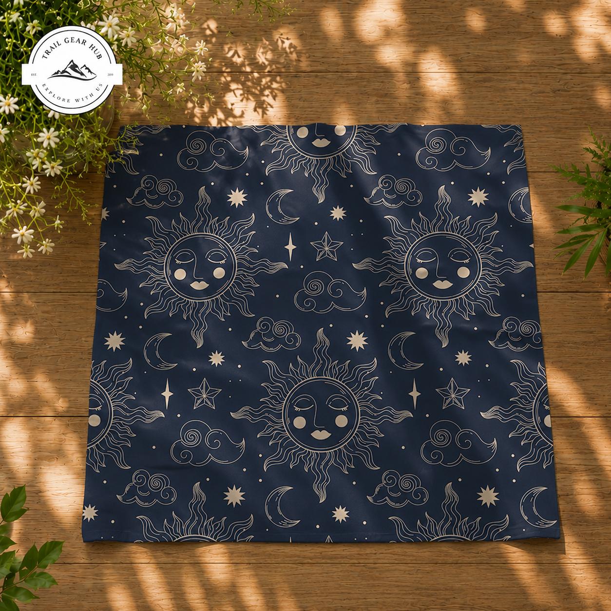 Celestial Sun and Moon Satin Square Scarf TN11SSBD
