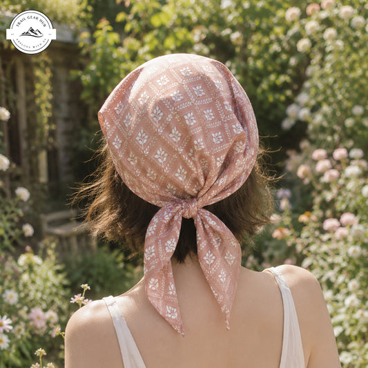 Dusty Rose Boho Satin Square Scarf TN12SSBD