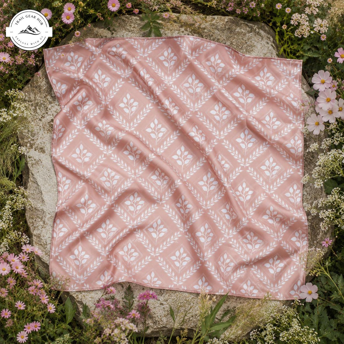 Dusty Rose Boho Satin Square Scarf TN12SSBD