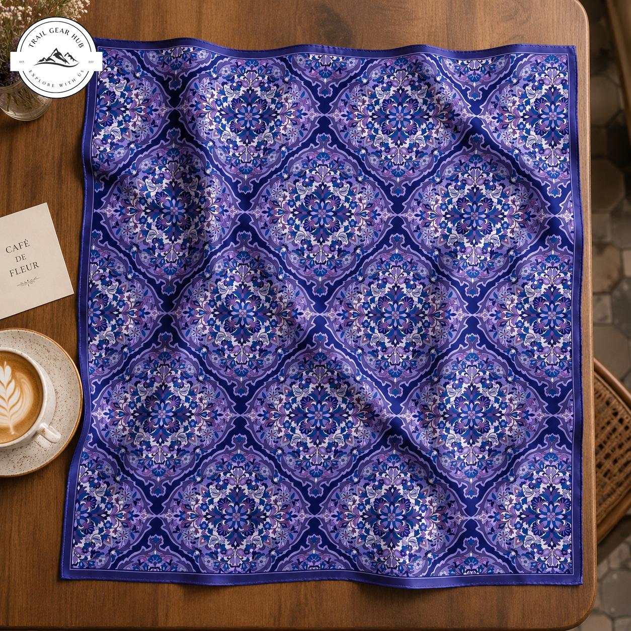 Vibrant Purple Flowy Satin Square Scarf TN07SSBD