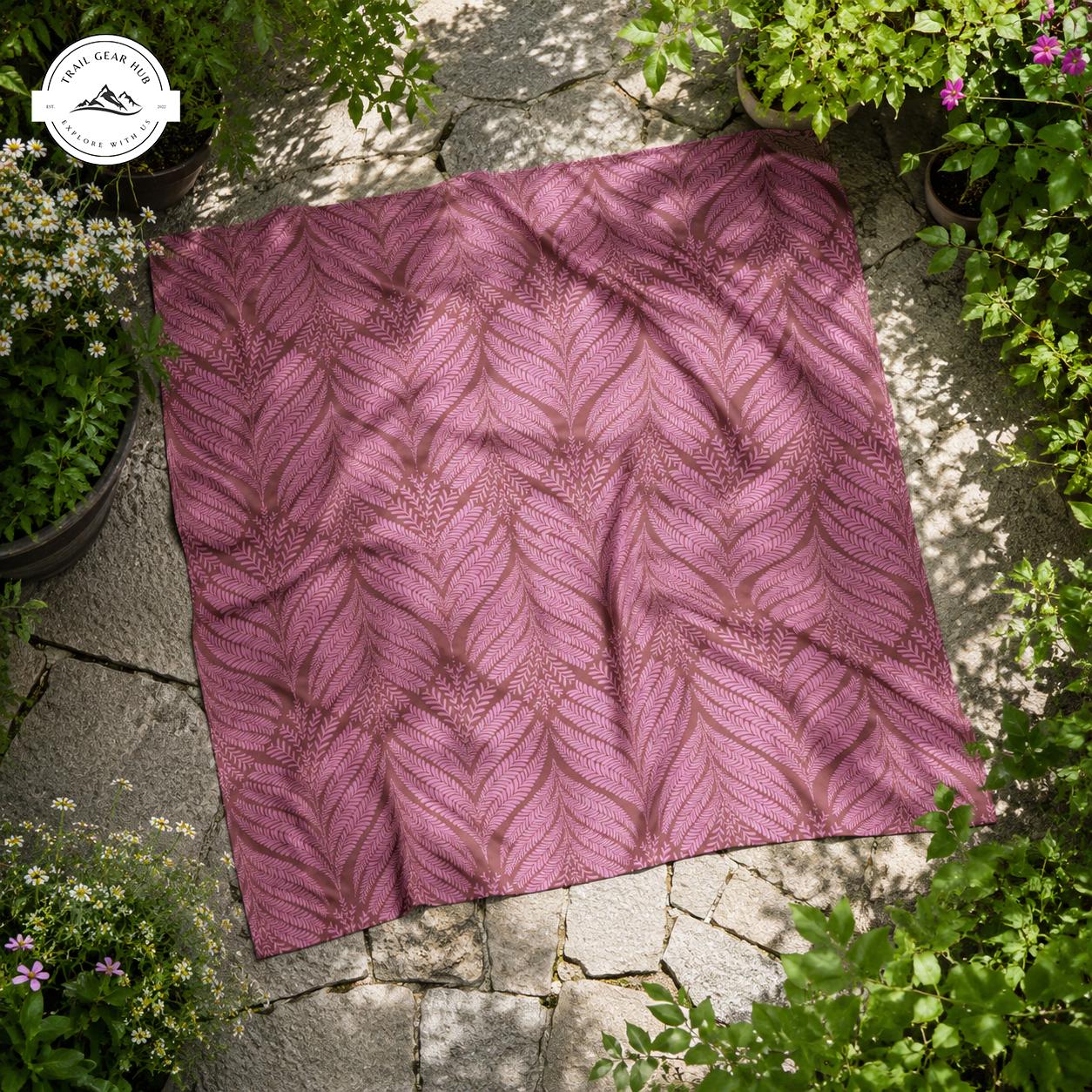 Vintage Botanical Leaf Satin Square Scarf TN02SSBD