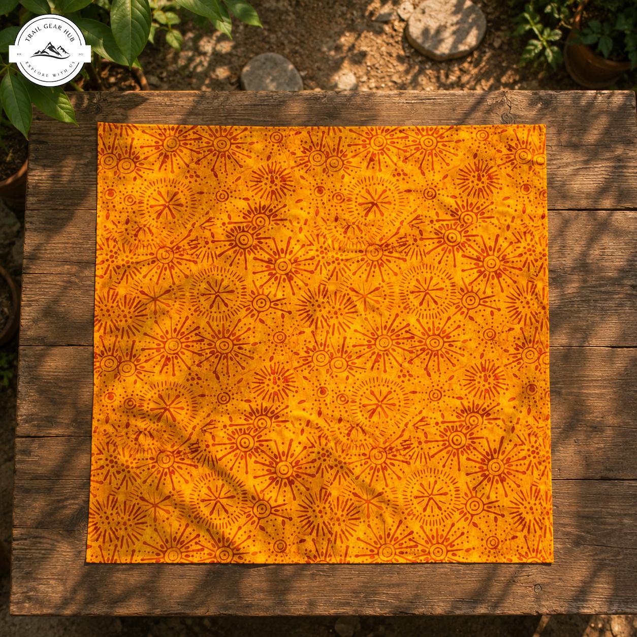 Boho Sunburst Floral Satin Square Scarf TN01SSBD