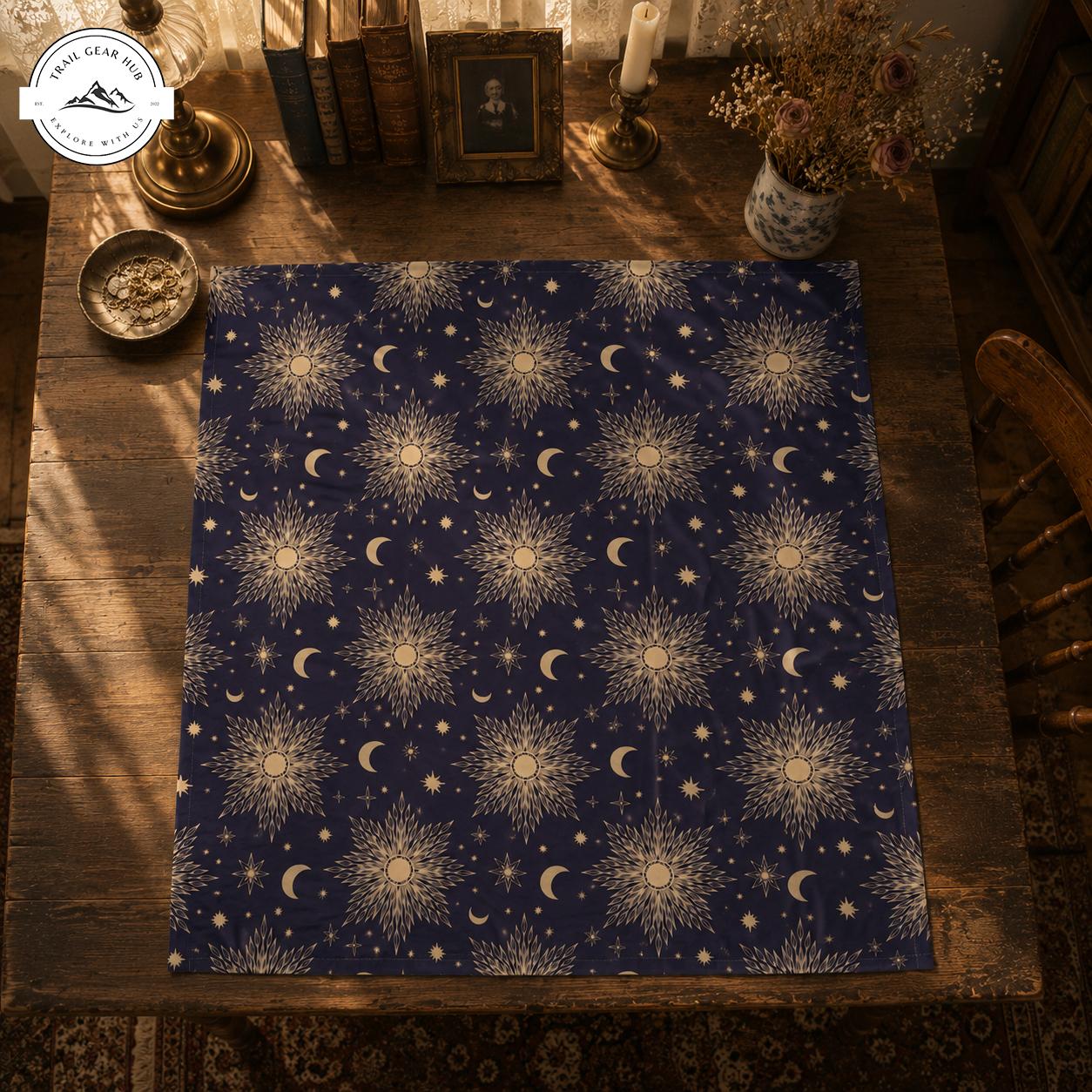 Celestial Sun and Moon Satin Square Scarf TN02SSBD