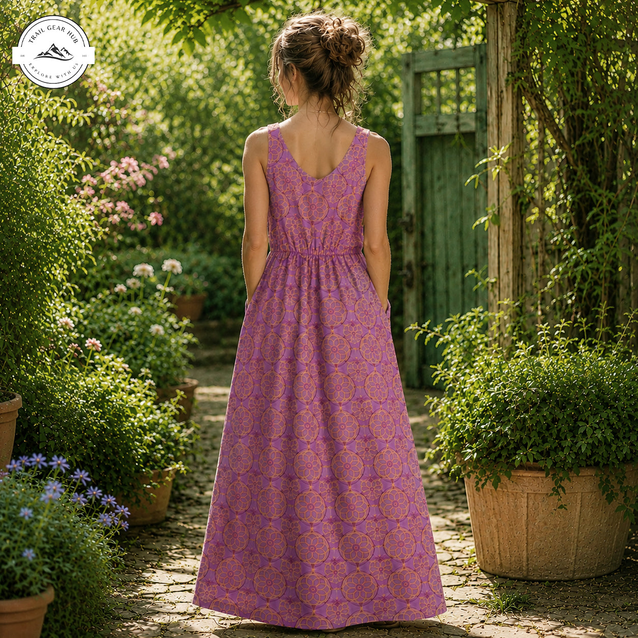 Vintage Floral Summer Women’s Sleeveless Maxi Dress TN01