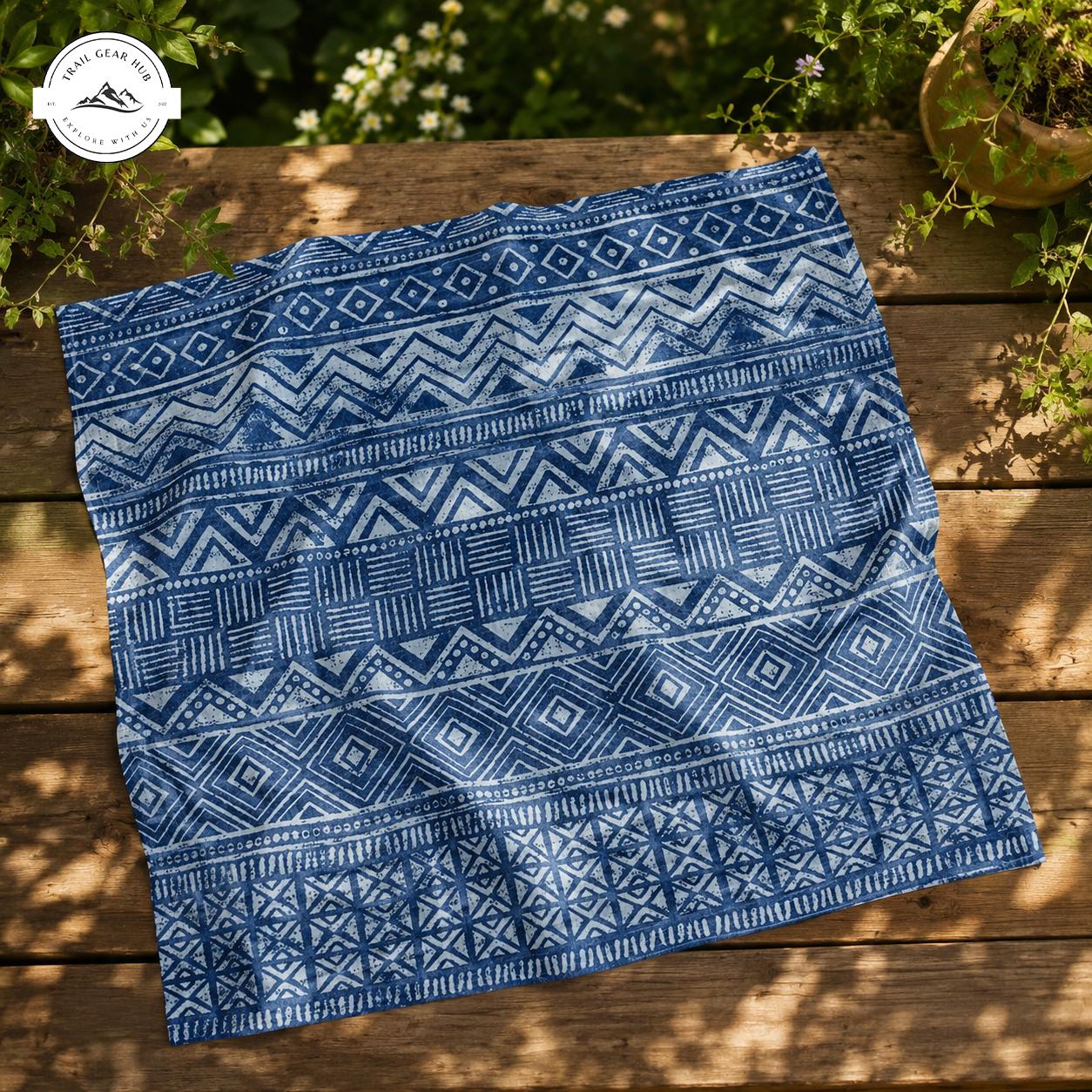 Boho Geometric Print Satin Square Scarf TN02SSBD
