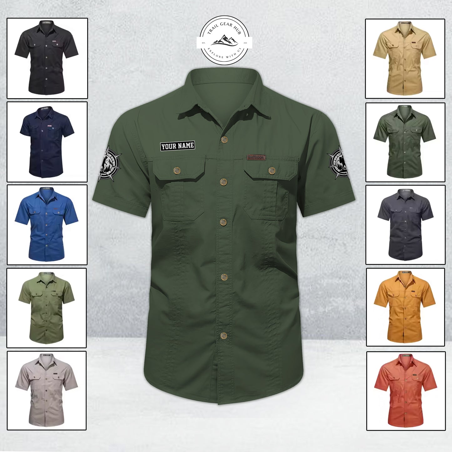 Trail Gear Hub Adventure Edition Men’s Short Sleeve Cargo Shirt TP01