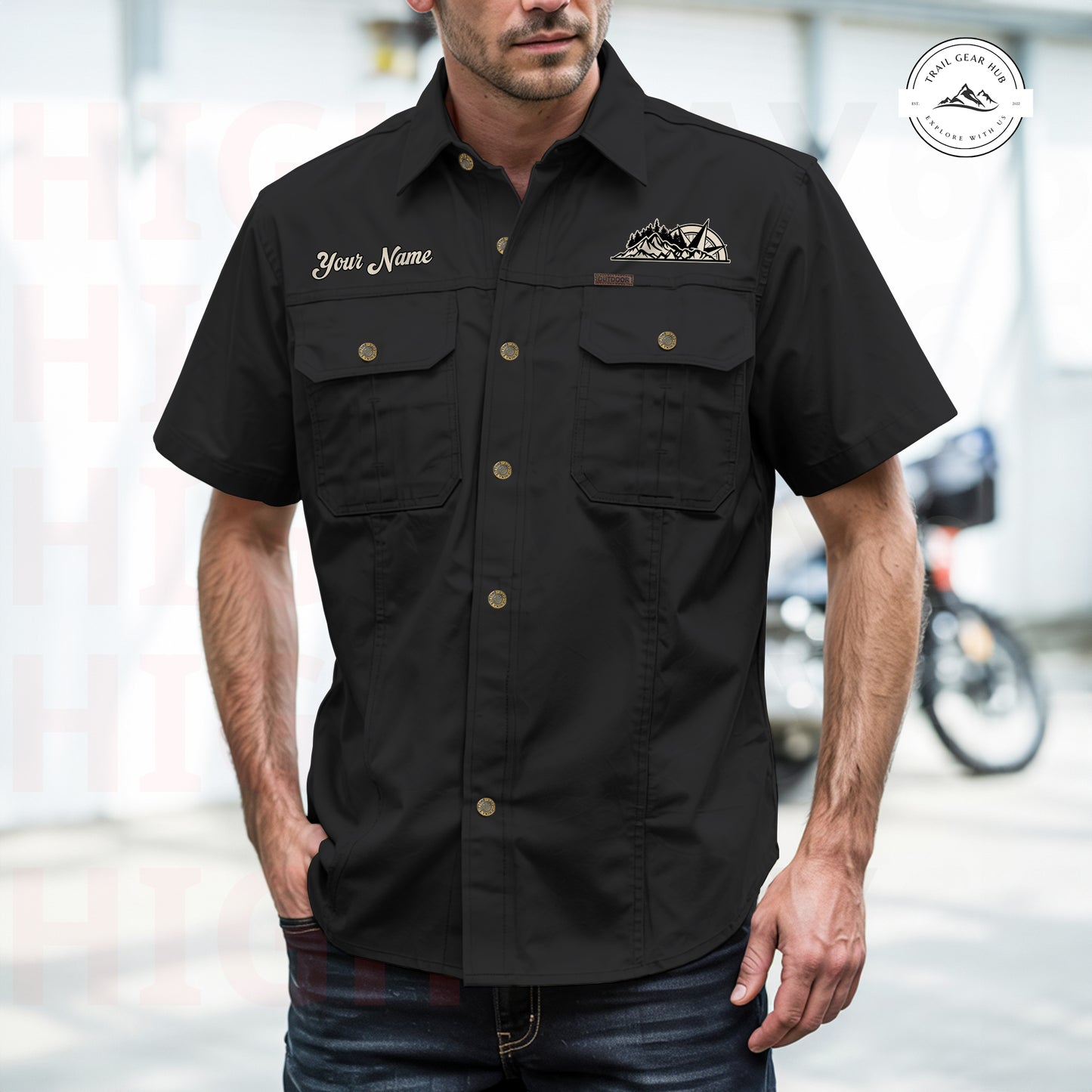 Trail Gear Hub Adventure Edition Men’s Short Sleeve Cargo Shirt TP02