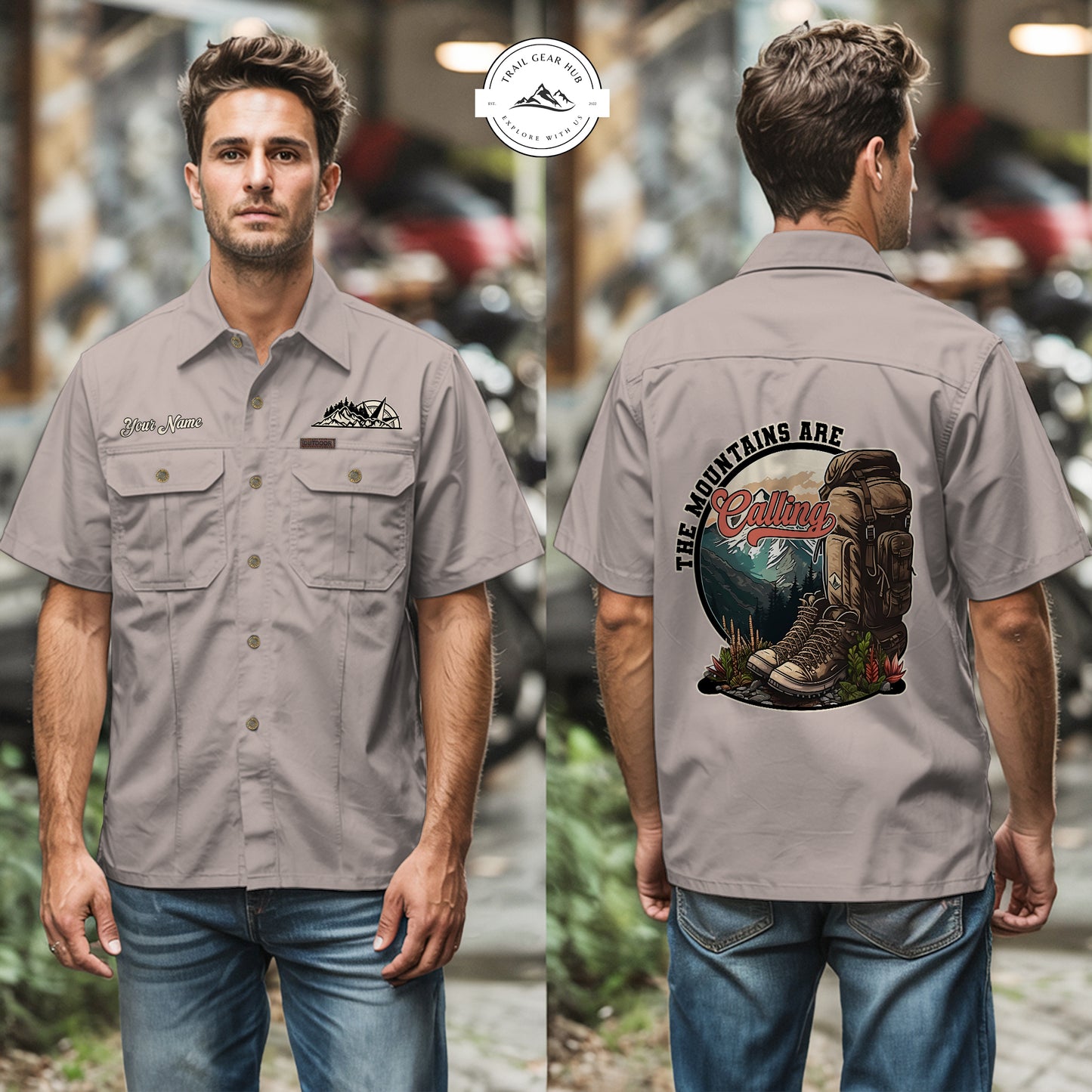 Trail Gear Hub Adventure Edition Men’s Short Sleeve Cargo Shirt TP02