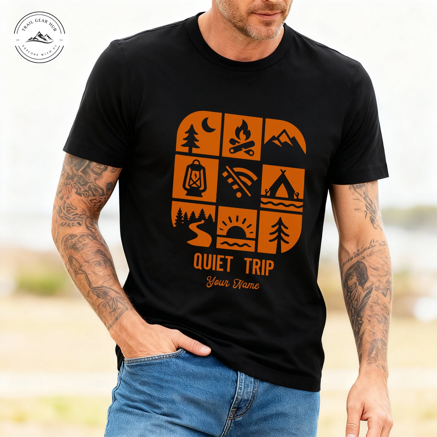Trail Gear Hub Quiet Trip Personalized T-Shirt TP01