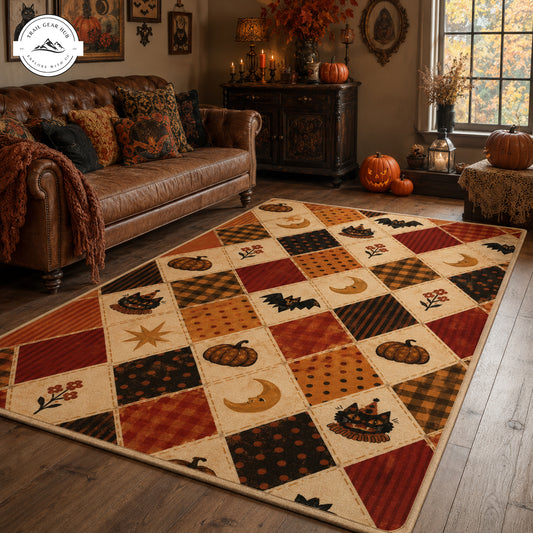 Vintage Halloween Patchwork Area Rug TP1