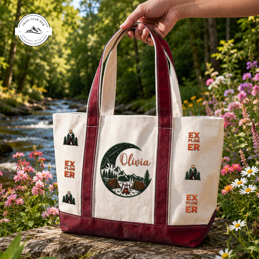 Explorer Personalized Embroidered Canvas Tote Bag TP06