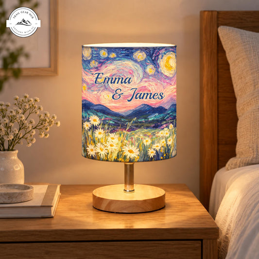 Romantic Starry Night & Flower Field Personalized Fabric Lamp TP01