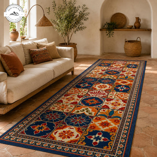 Bohemian Talavera Tile Runner Carpet TP09