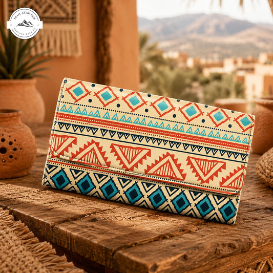 Southwestern Tribal Pattern Long Folding Wallet TP08