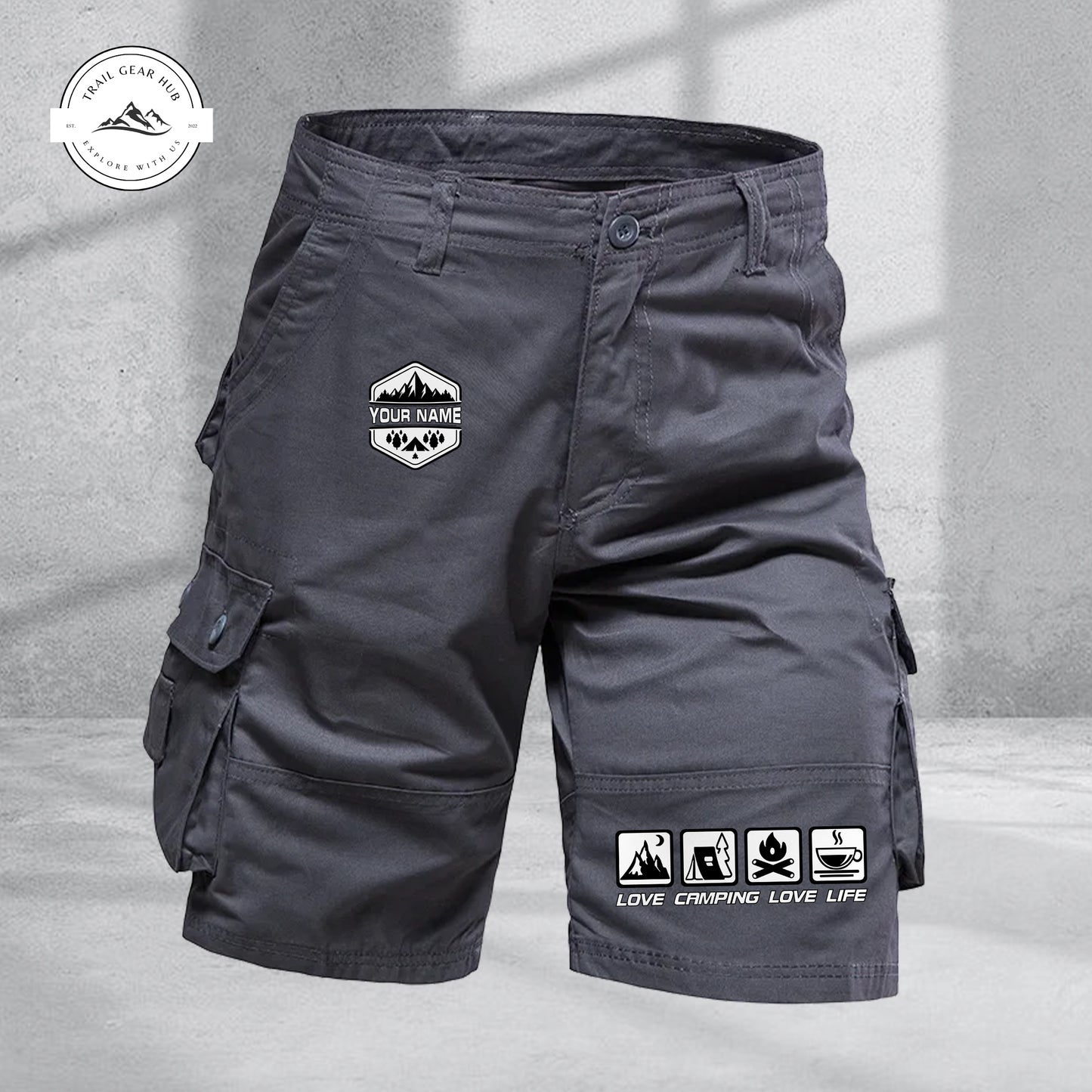 Trail Gear Hub Adventure Edition Multi-Pocket Cotton Sport Shorts TP01