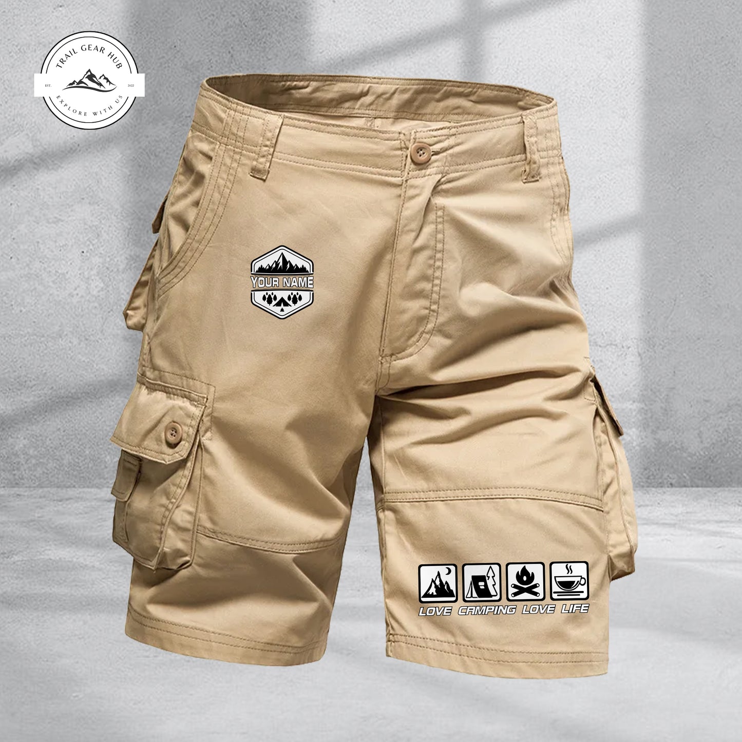 Trail Gear Hub Adventure Edition Multi-Pocket Cotton Sport Shorts TP01