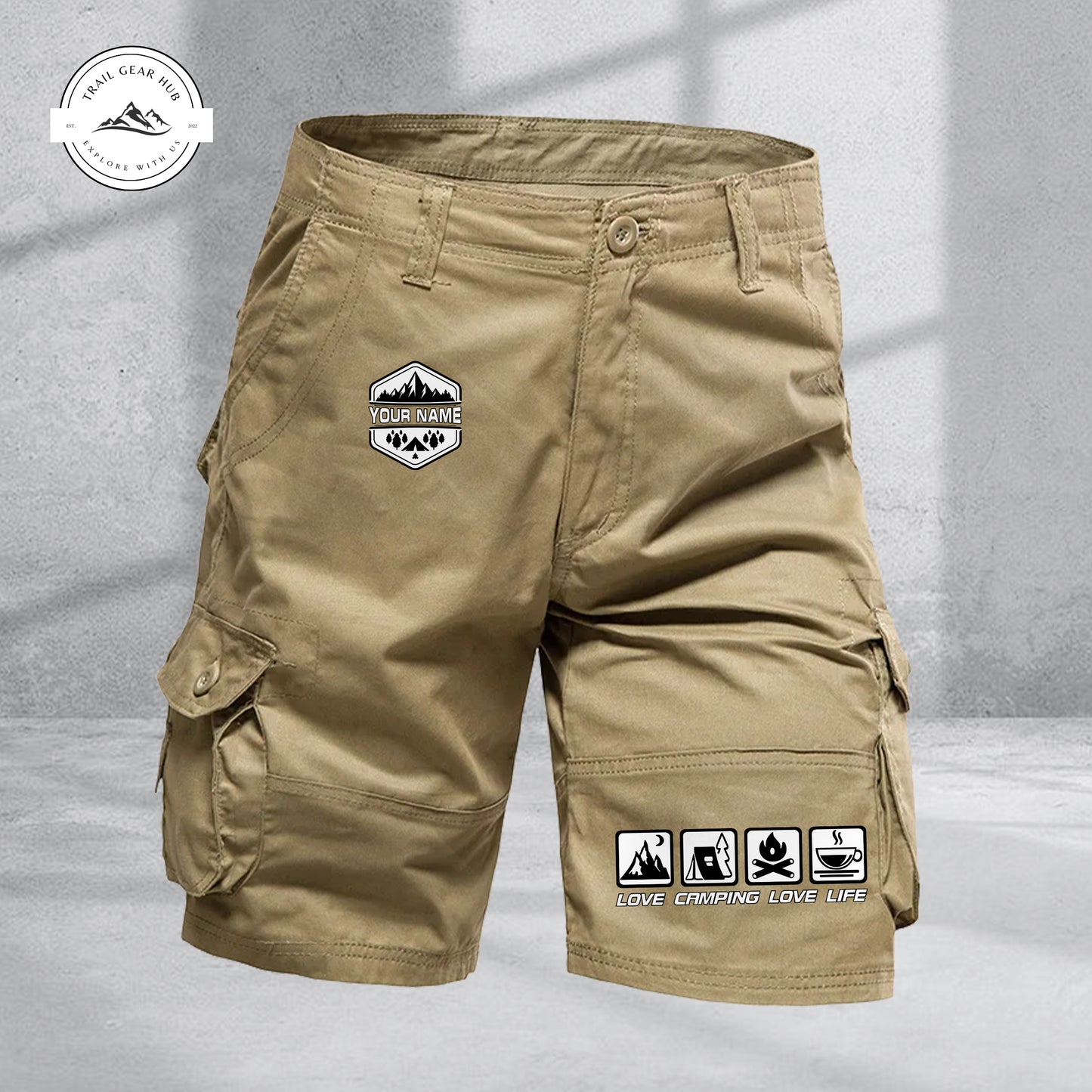 Trail Gear Hub Adventure Edition Multi-Pocket Cotton Sport Shorts TP01