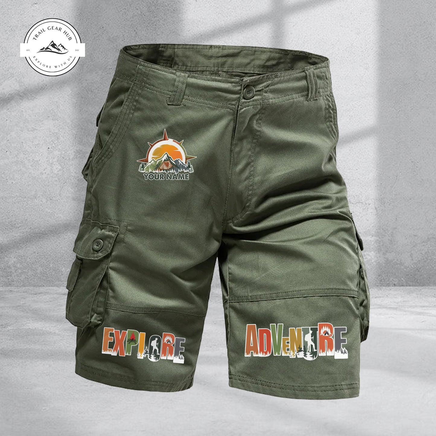 Trail Gear Hub Adventure Edition Multi-Pocket Cotton Sport Shorts TP02