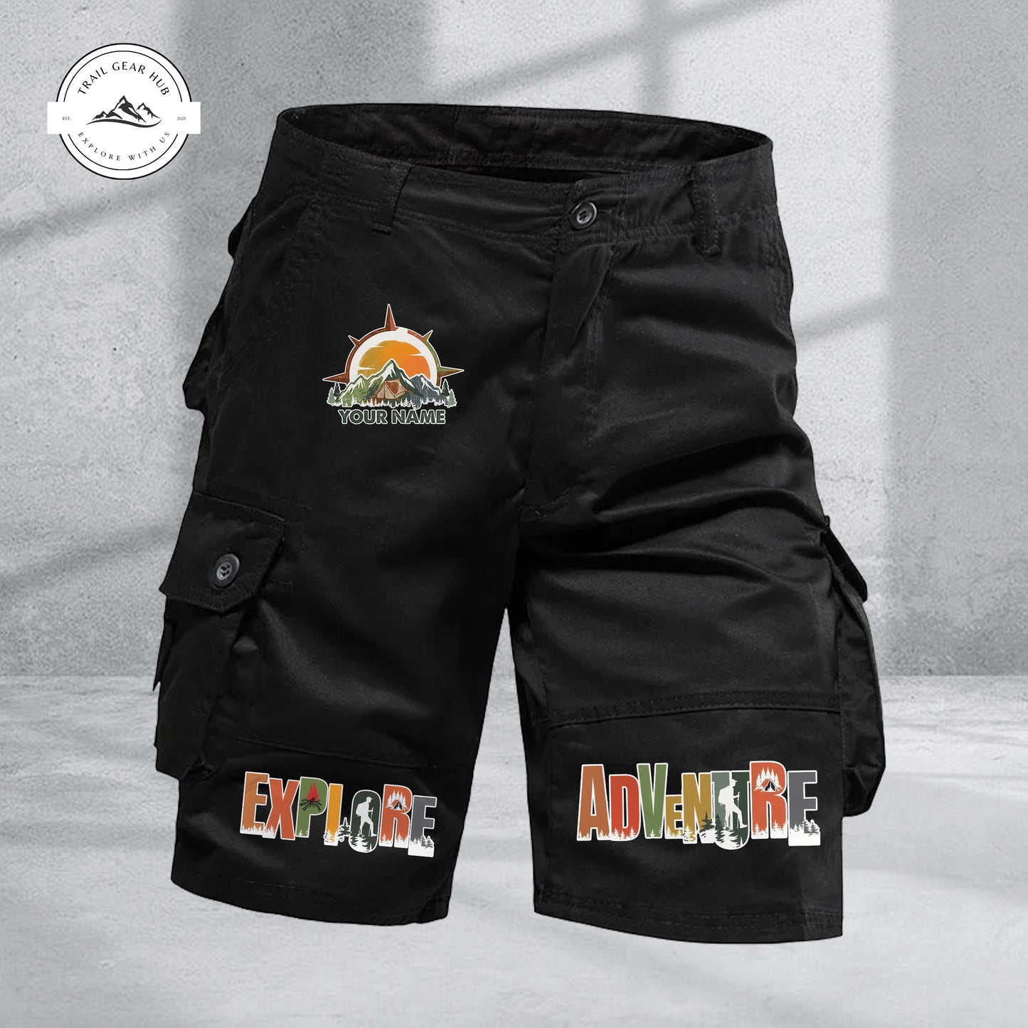 Trail Gear Hub Adventure Edition Multi-Pocket Cotton Sport Shorts TP02