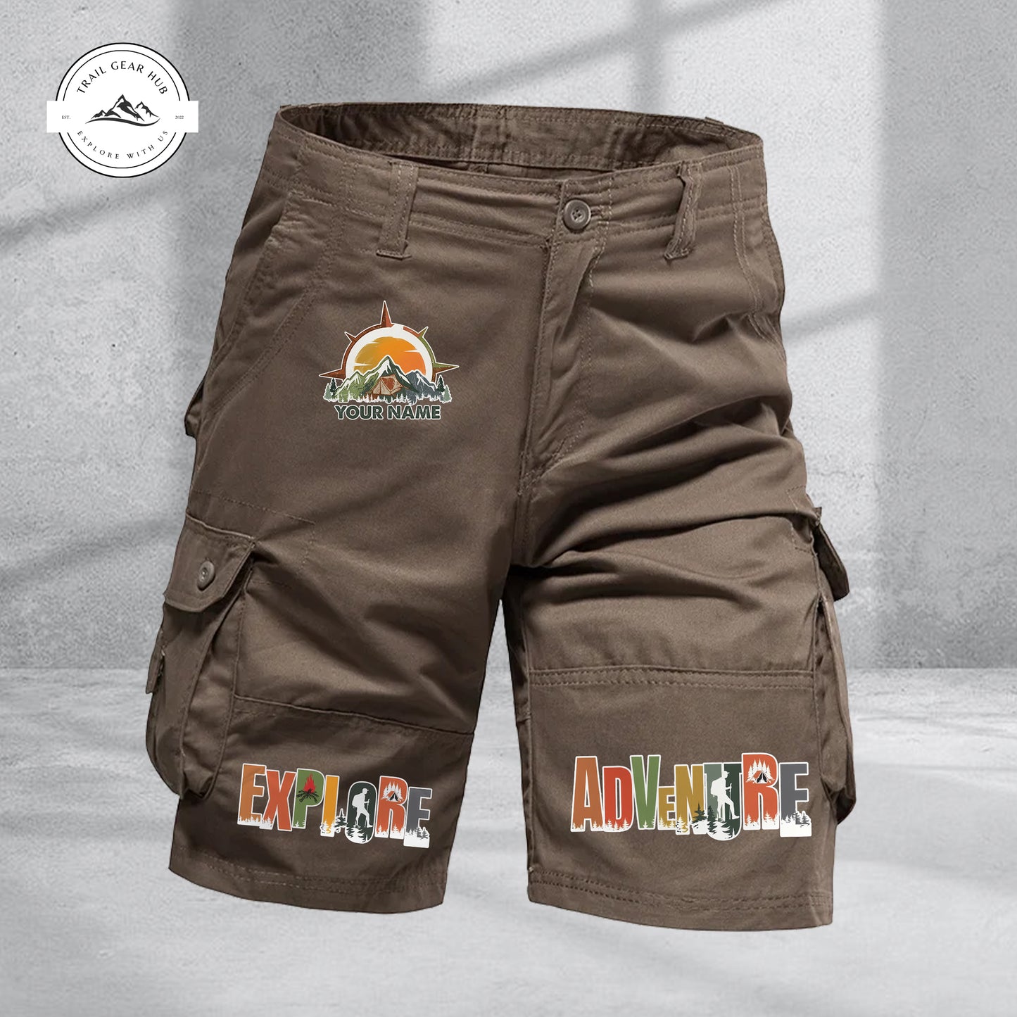 Trail Gear Hub Adventure Edition Multi-Pocket Cotton Sport Shorts TP02