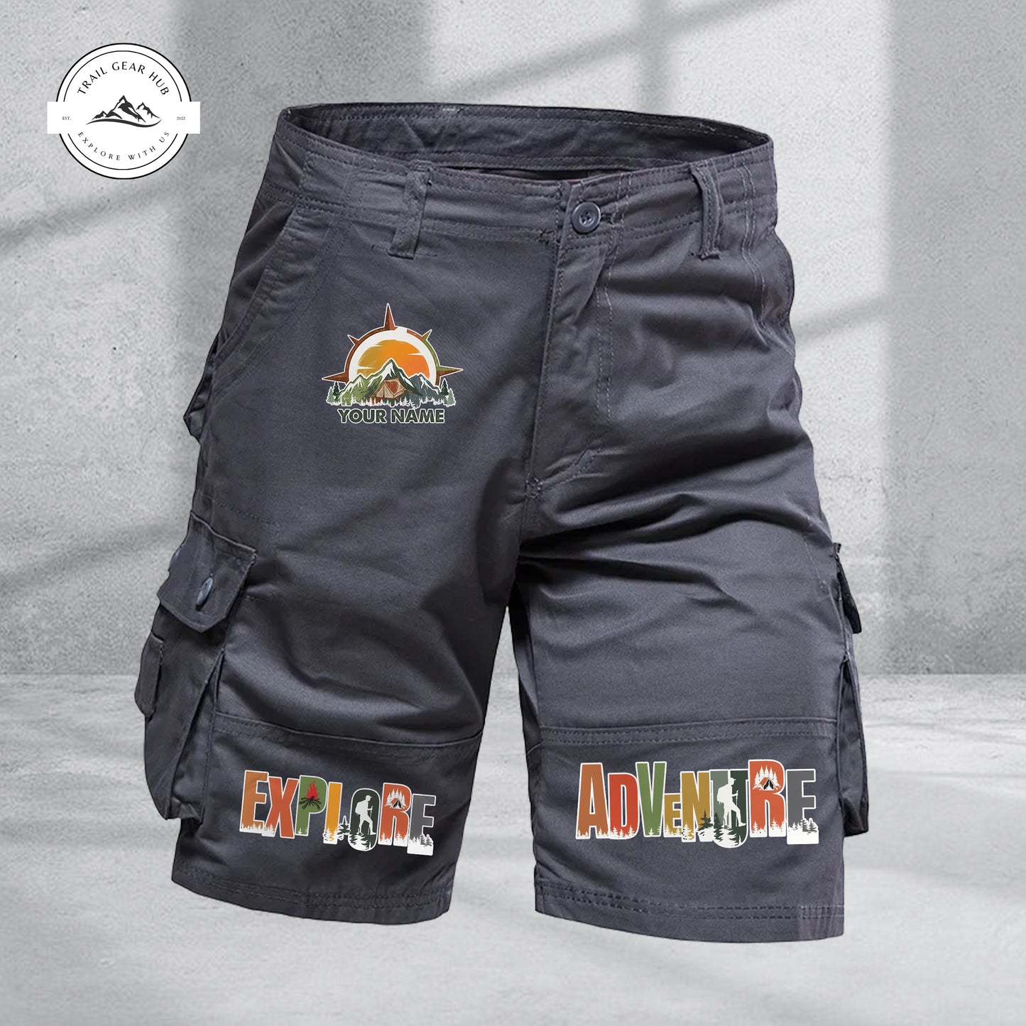 Trail Gear Hub Adventure Edition Multi-Pocket Cotton Sport Shorts TP02