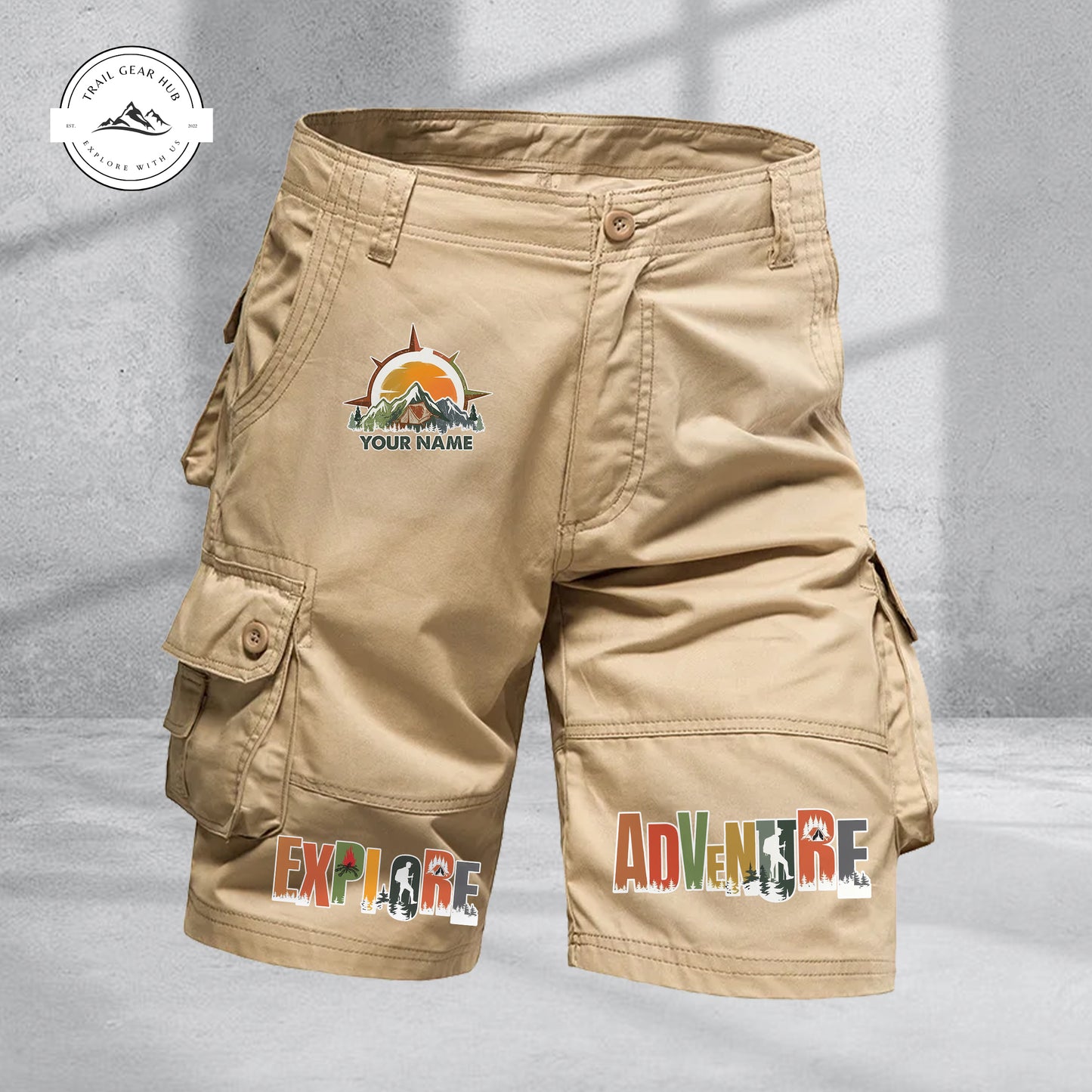 Trail Gear Hub Adventure Edition Multi-Pocket Cotton Sport Shorts TP02