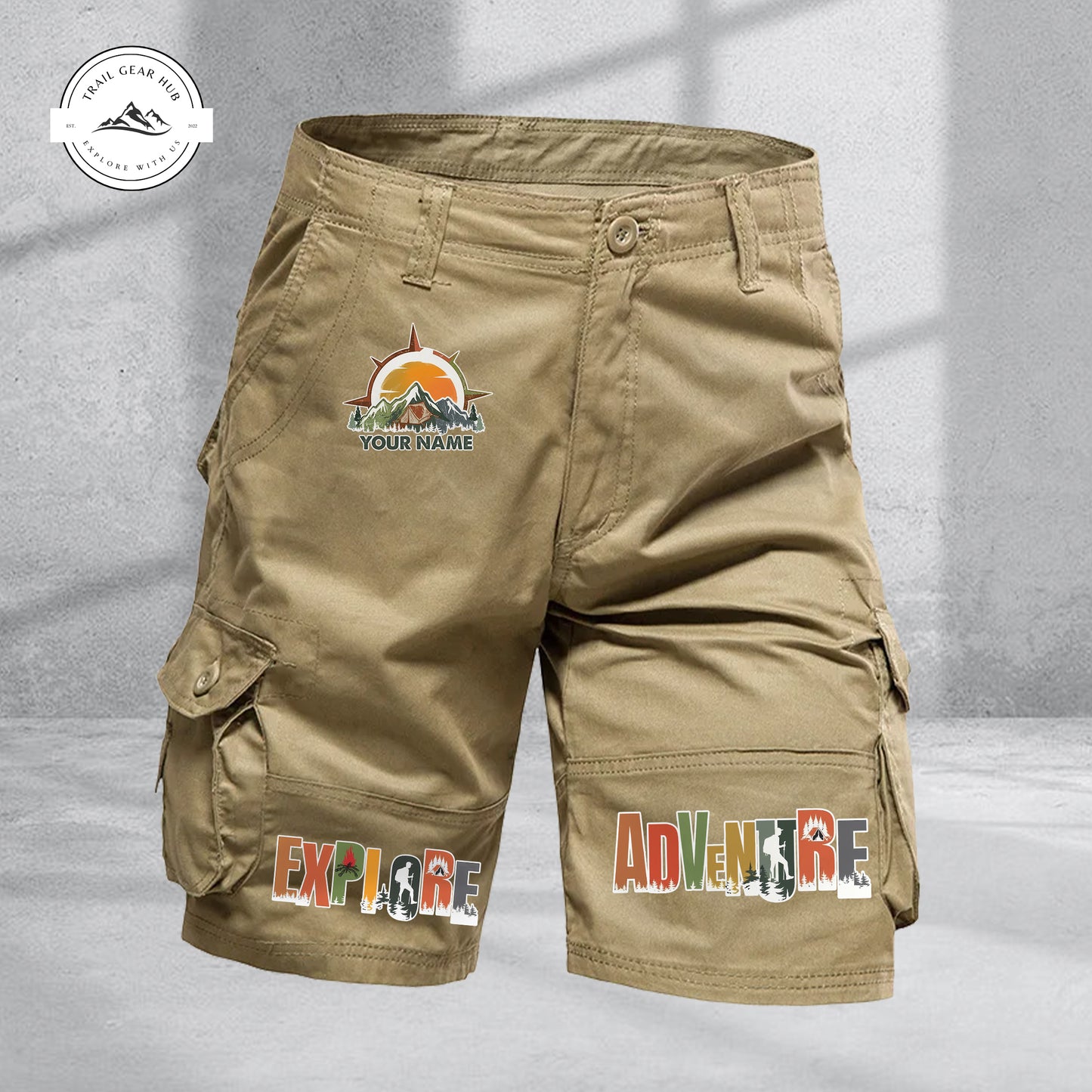 Trail Gear Hub Adventure Edition Multi-Pocket Cotton Sport Shorts TP02