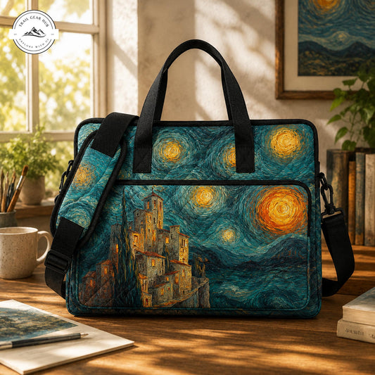 Van Gogh Starry Night Quilted Laptop Bag TP08
