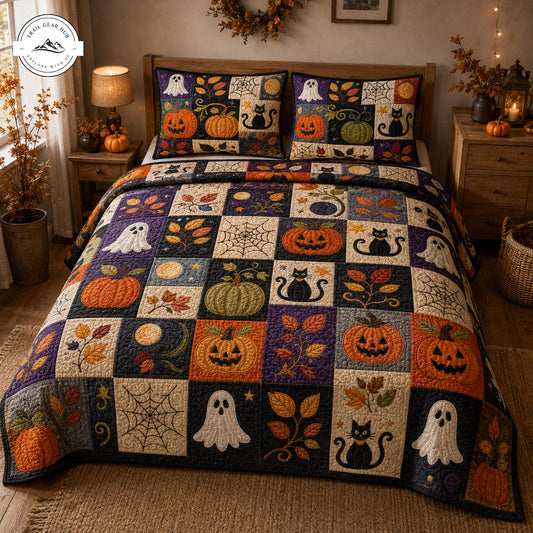 Cozy Halloween Patchwork Quilted Bedding Set TP05