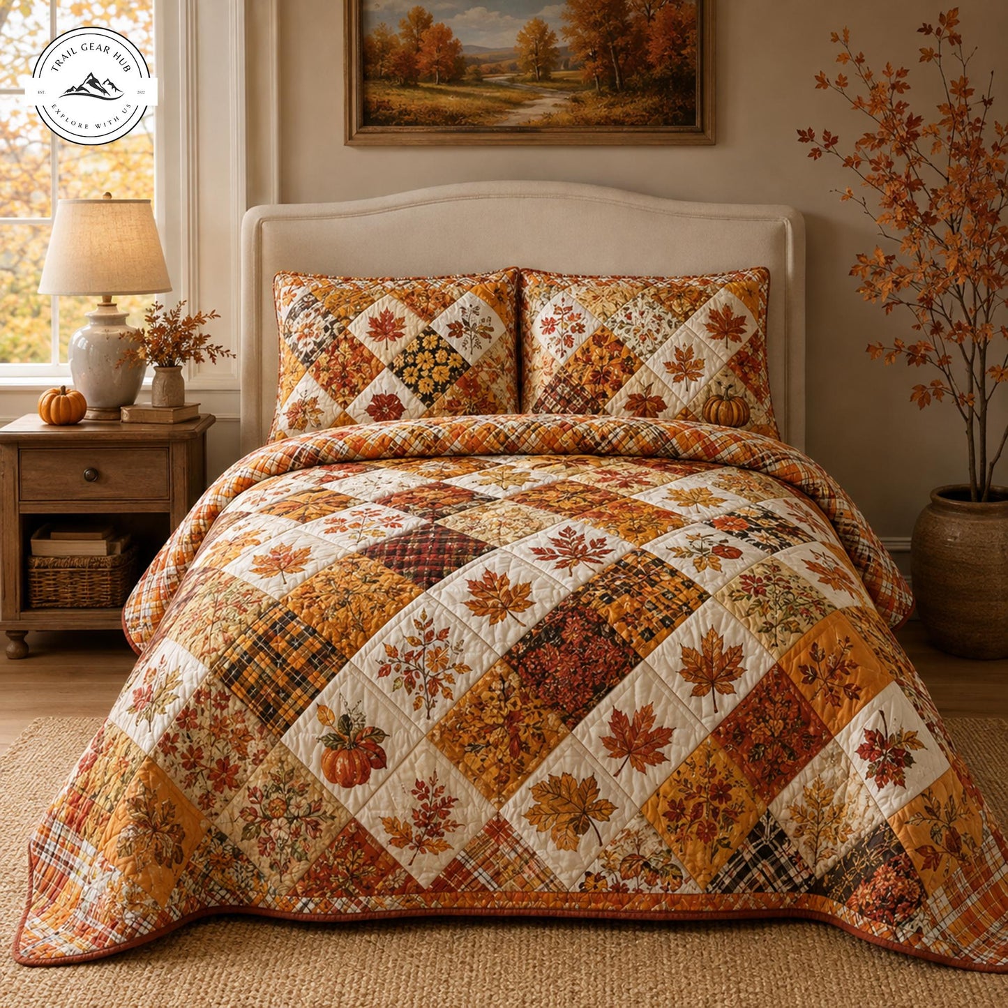 Autumn Thanksgiving Quilted Bedding Set TP29