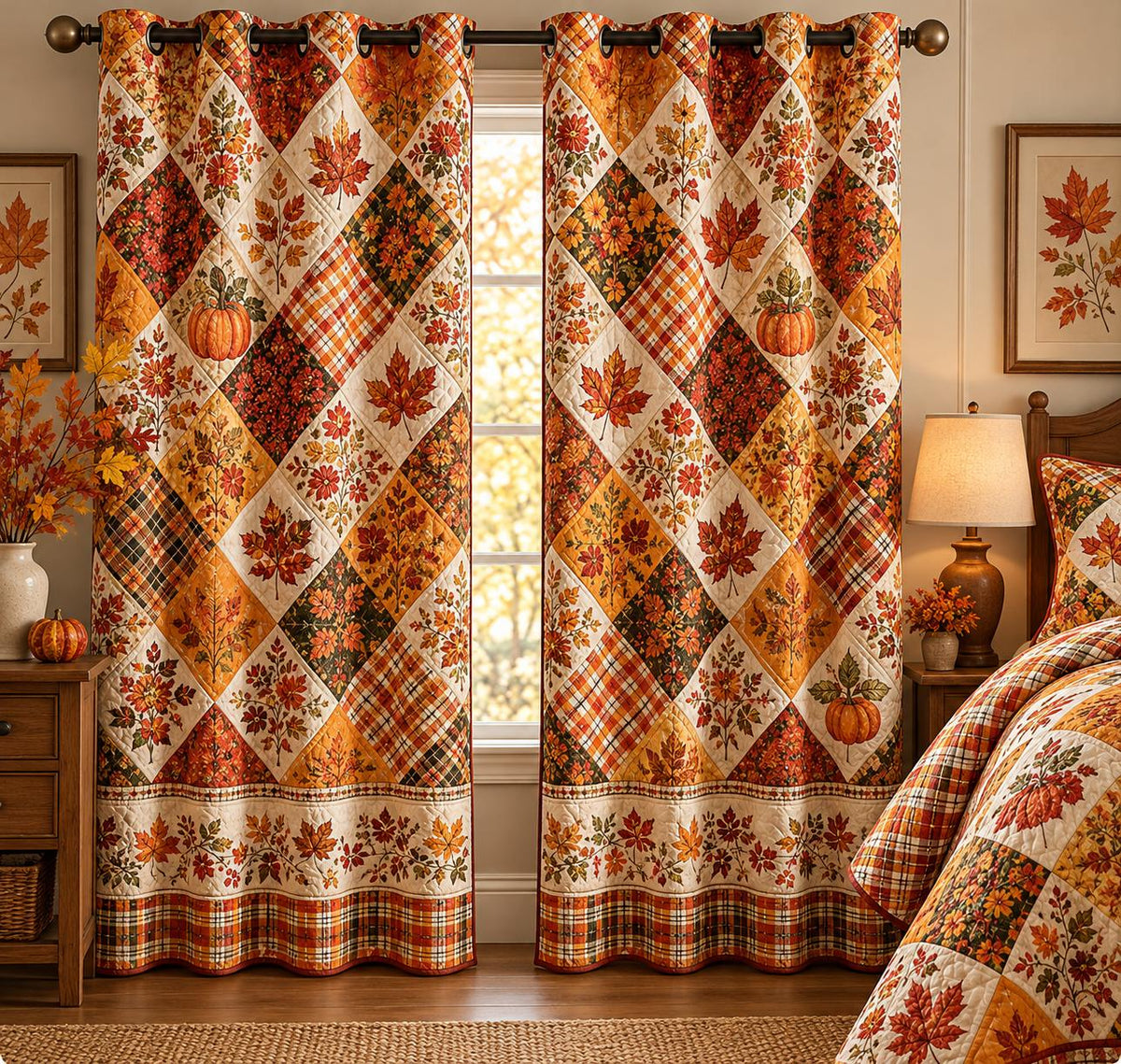 Autumn Thanksgiving Quilted Curtains TP29QLTCT
