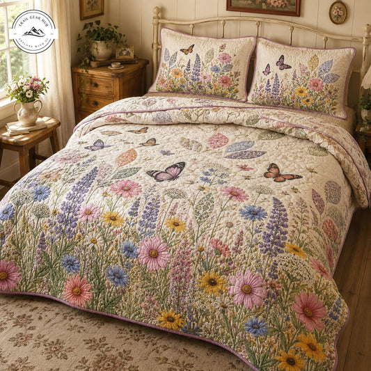 Wildflower Meadow Floral Quilted Bedding Set TP48