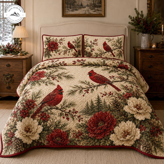 Bird Floral Quilted Bedding Set TP52
