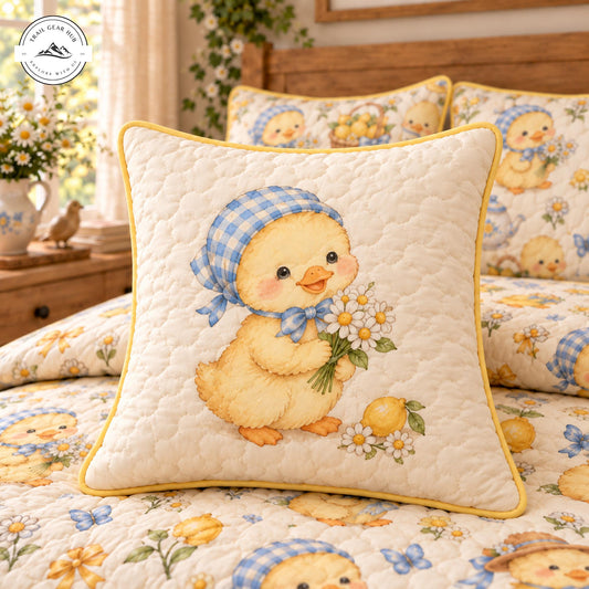 Vintage Yellow Duck Quilted Pillow Cover TP207QLTPLC