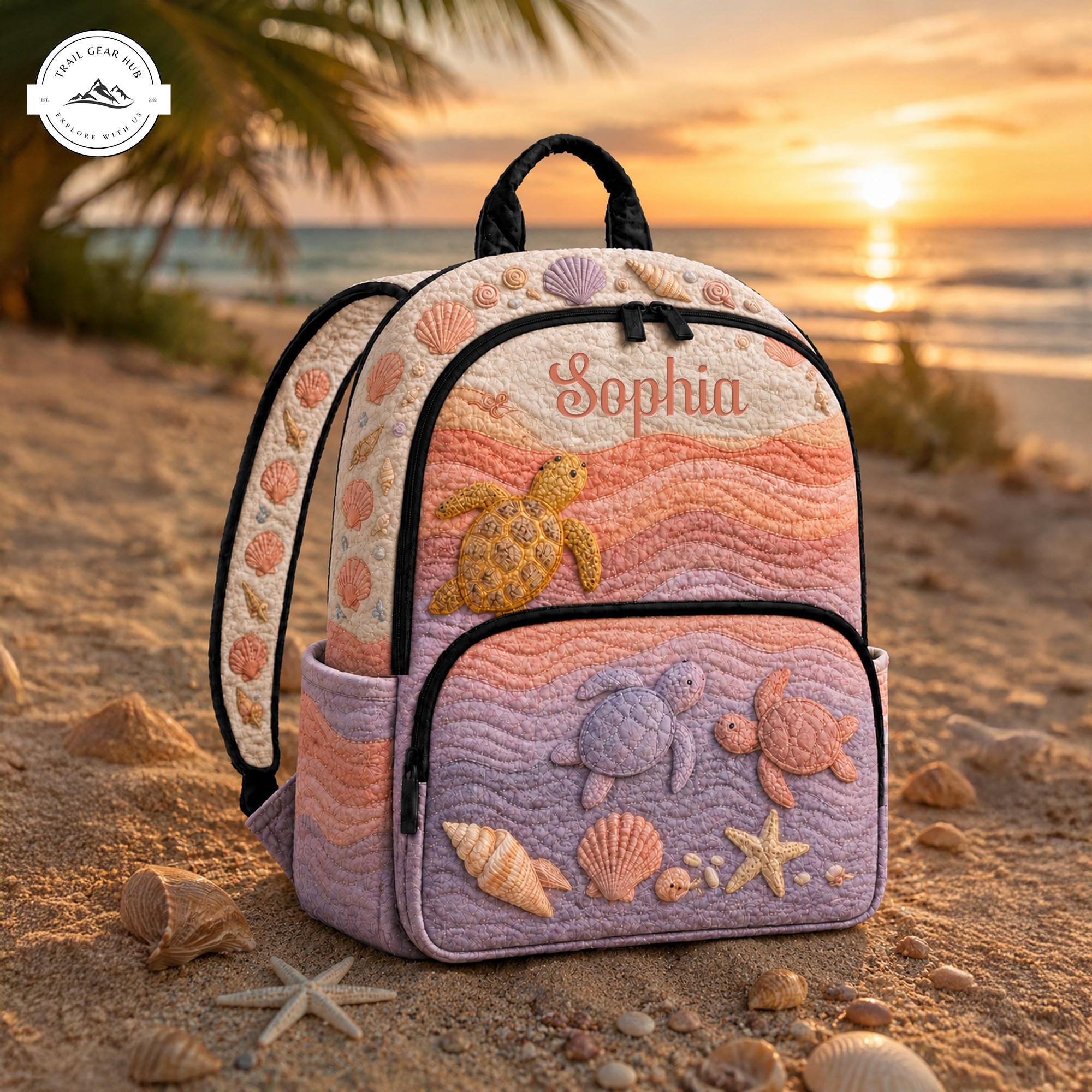 Ocean Sea Turtle Personalized Quilted Backpack TP02 – Trail Gear Hub