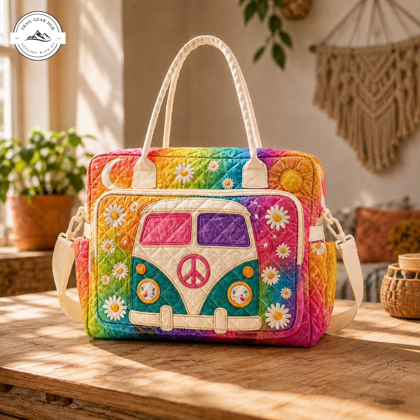 Hippie Van Quilted Puffy Tote TP01