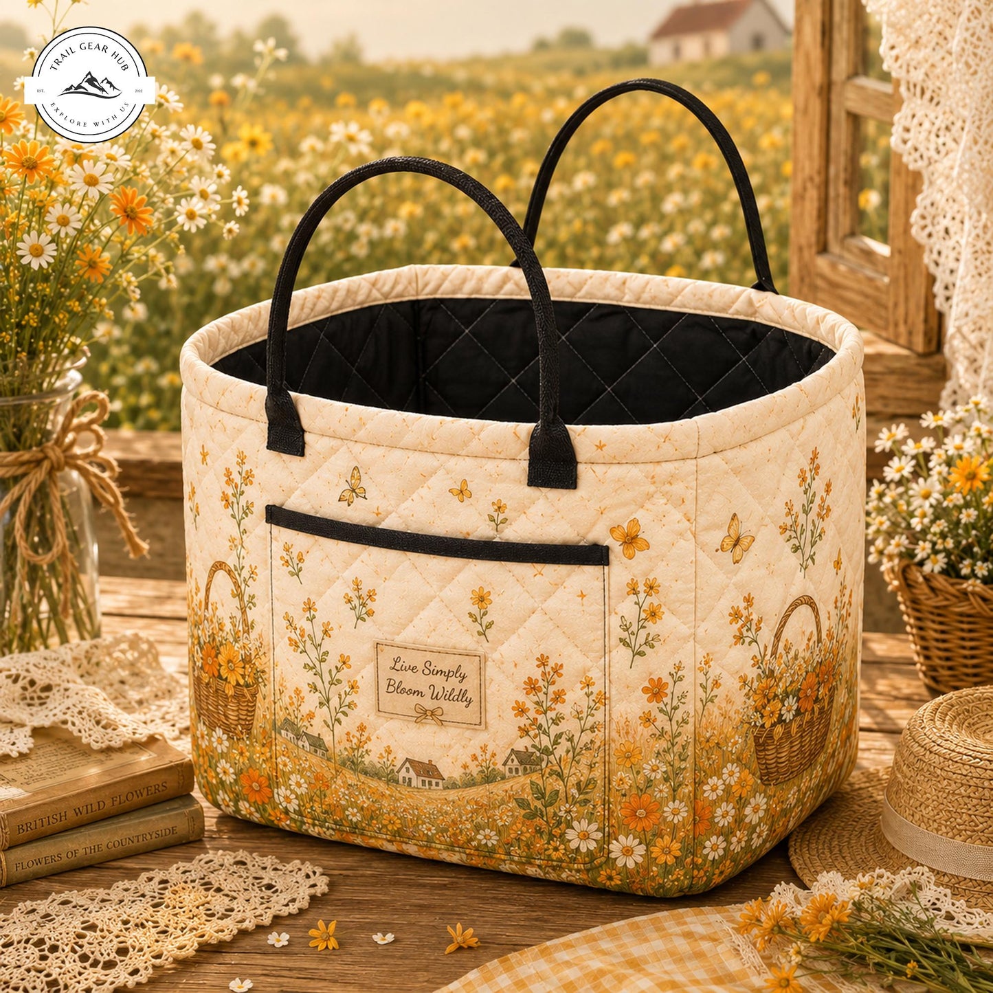Floral Quilted Storage Basket TP11