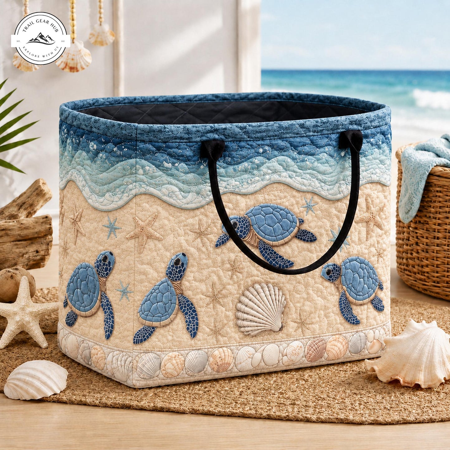 Beach Quilted Storage Basket TP15