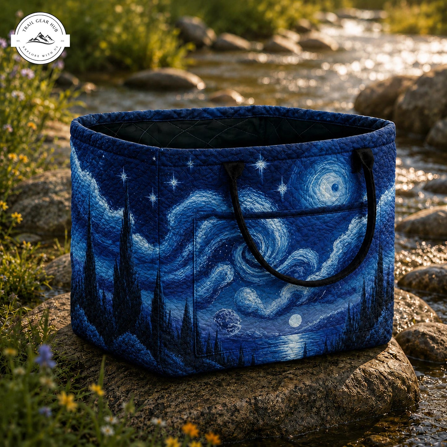 Van Gogh Starry Night Quilted Storage Basket TP33