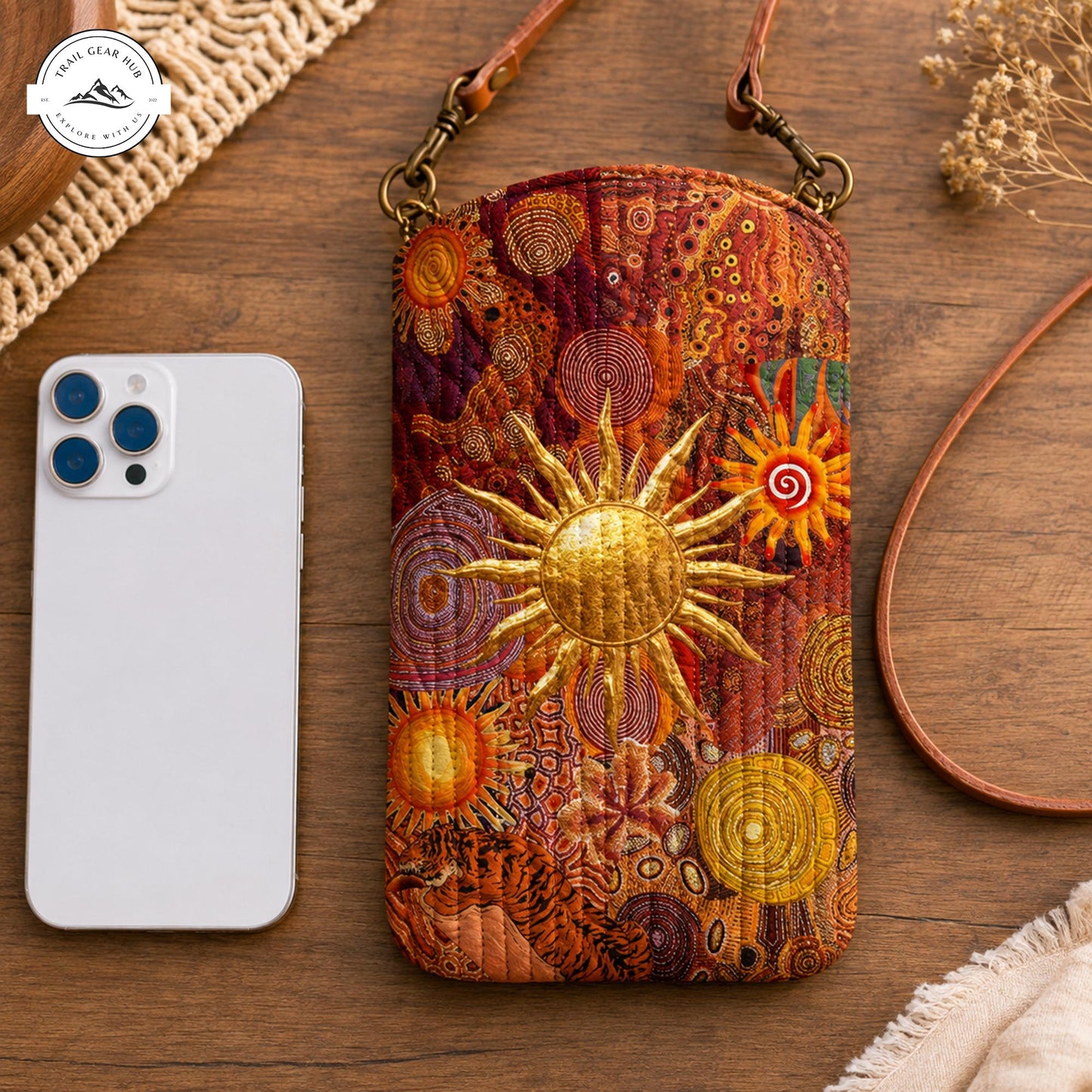 Sun Celestial Quilted Slim Phone Crossbody Bag TP31
