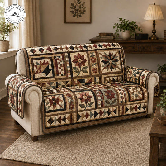 Rustic Patchwork Quilted Seat Sofa TP39