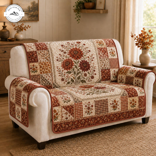 Country Floral Patchwork Quilted Seat Sofa TP76