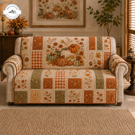 Fall Pumpkin Patchwork Quilted Seat Sofa TP89