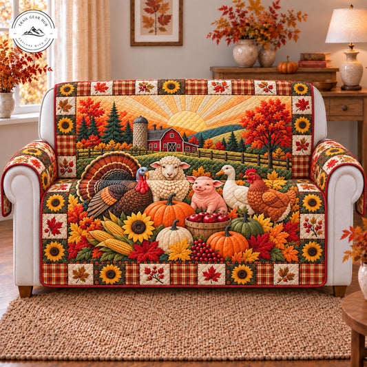 Autumn Harvest Farm Animals Quilted Seat Sofa TP122