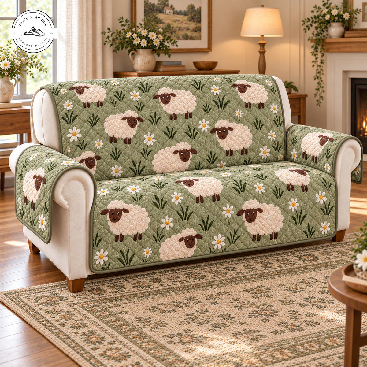 Cute Sheep Pattern Quilted Seat Sofa TP177